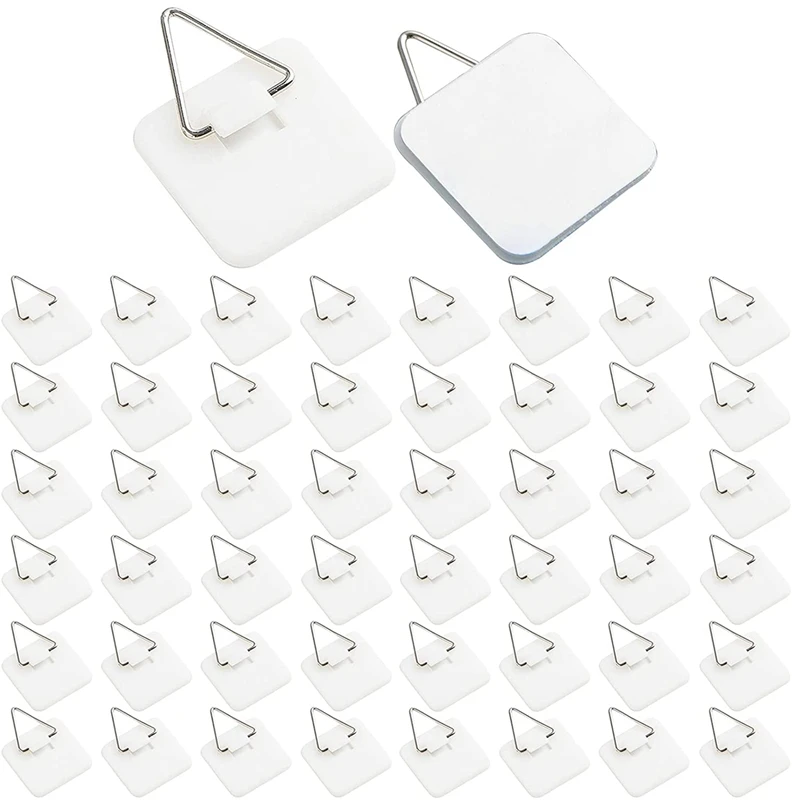 

50PCS Plate Hangers For The Wall Plate Holder Hooks For Decorative Plates 1.3 Inch Sticky Invisible Adhesive