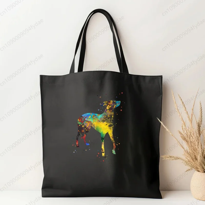 Женская классическая винтажная большая сумка Greyhound с принтом собаки без молнии