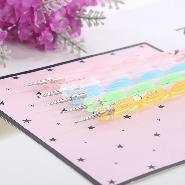 

5 Pcs Manicure Tools Articles Point Pen Hook Pen Point Drill Needle Double Head Point Drill Pen 5 Different Sizes