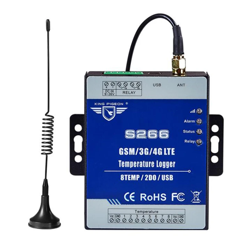 GSM 3G 4G LTE сотовый RTU Телеметрия регистратор данных температуры 8-канальный