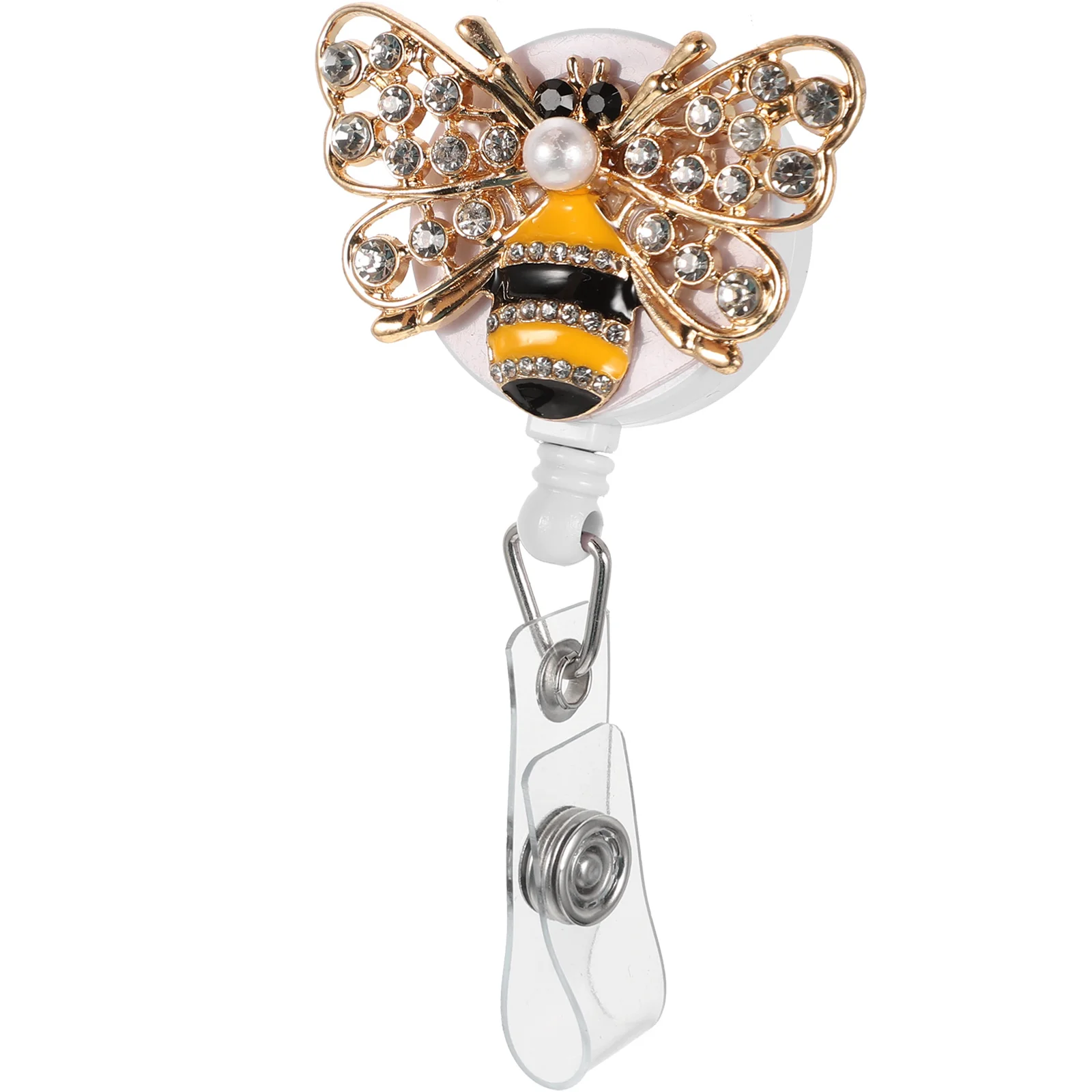 

ID Buckle Retractable Badge Holder Convenient Rotating Clip Name Tag Clips Gift Buckles Rhinestone Accessories