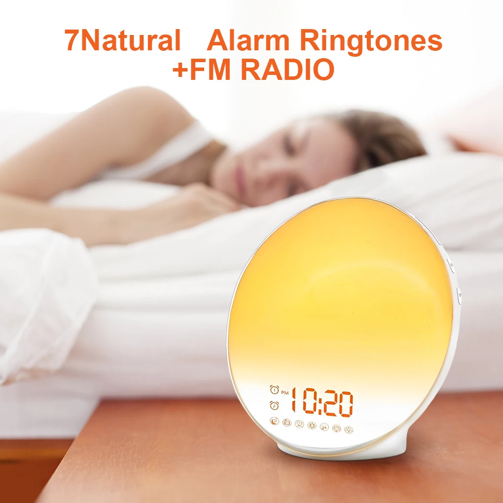 

LED Wake-up Light Alarm Clock Nightlight Sunrise Simulation Lamp Supplies