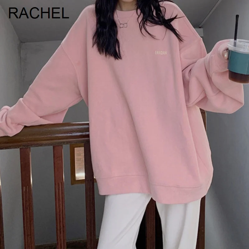 

Осень-зима 2021 корейский плюшевый утепленный свободный женский свитер средней и длинной длины без косточек с надписью с длинным рукавом Rac