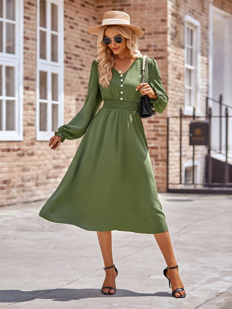 

Платье средней длины, платье осень - зима 2023, платье с длинными рукавами, элегантный пояс