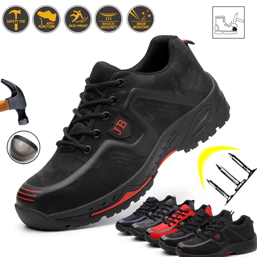 

Men Women Deodorant and Breathable Safety Work Sneakers Steel Head Anti-puncture Anti-smashing Indestructible Construction Shoes