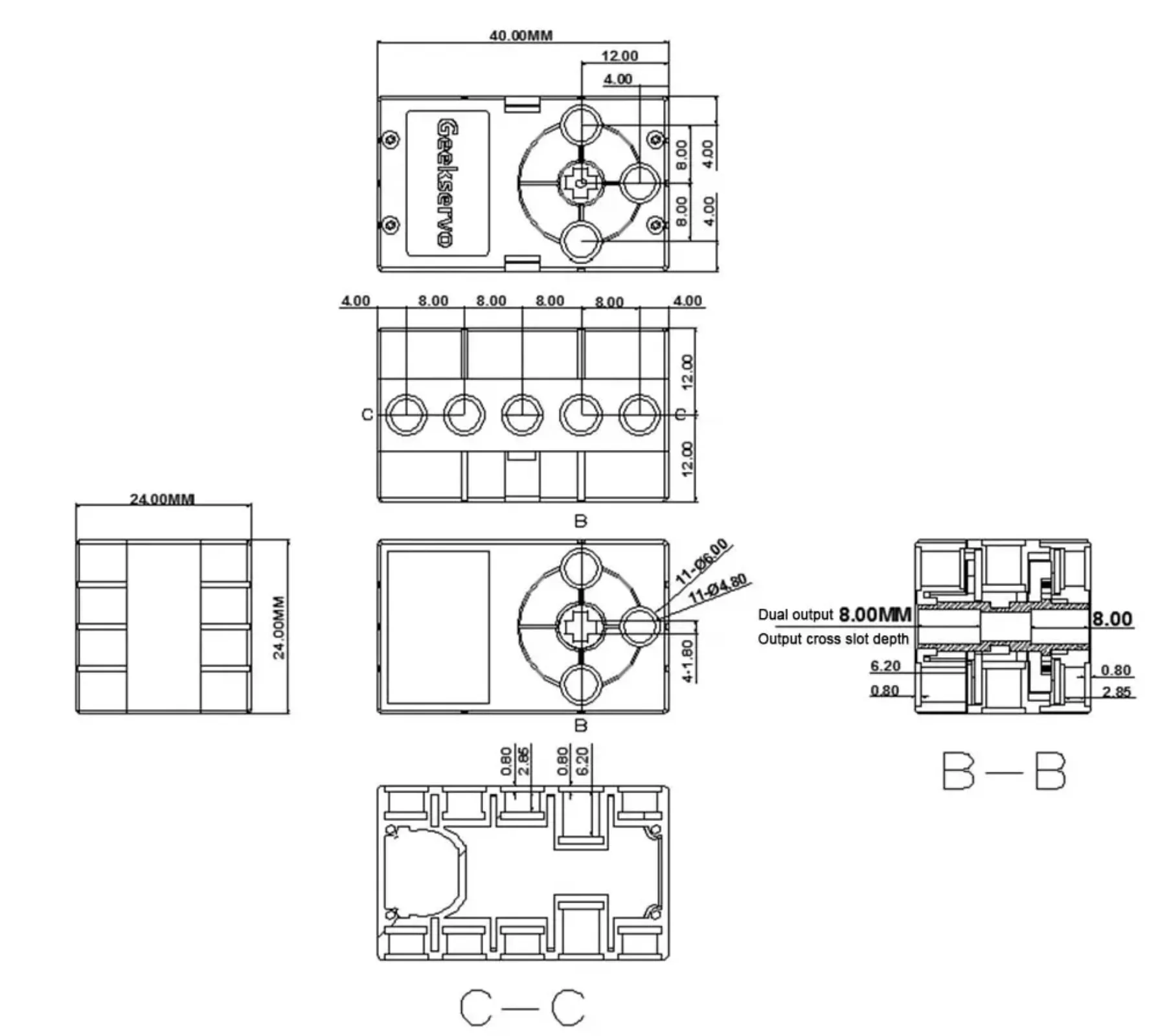 360 °   Сервомотор Grey Geek 2 кг для Micro:bit и Raspberry Pi, 4.8В～6В, высокая точность (124510 шт.) (art.: 3920dbf1d33ab) - 3920dbf1d33ab
