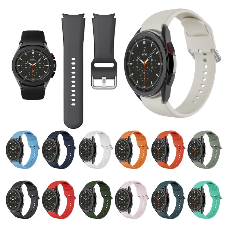 

Ремешок для Samsung Galaxy Watch 4 Classic 46 мм 42 мм/Watch 4 44 мм 40 мм, металлический браслет с изогнутым концом в официальном стиле