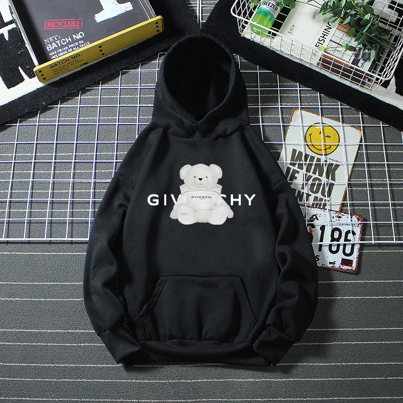 

Мужской осенне-зимний спортивный костюм 2023, толстовка с капюшоном, роскошный брендовый принт с изображением медведя, Повседневный пуловер, толстовки, спортивная одежда для бега