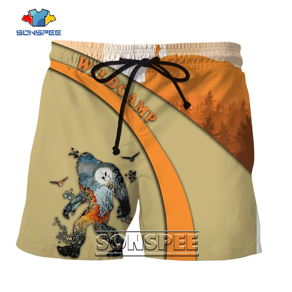 

SONSPEE Novelty Wildcamp 3D Print Shorts Street Hip Hop Casual Rock Climbing Shorts Loose Fashion Personality Short Pants