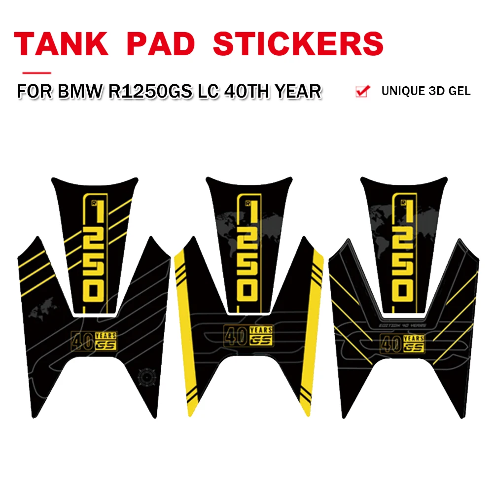 

For BMW R1250GS 2018-2022 R 1250GS 40 Years R1250 GS Motorcycle Stickers Fuel Tank 3D Rubber Sticker Fishbone Protective Decals