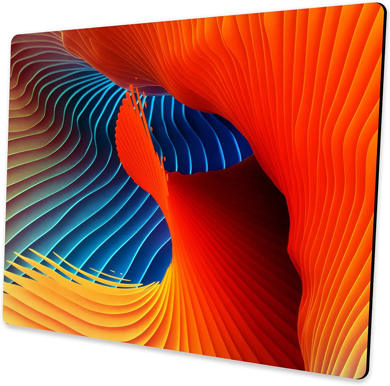 

Art Mouse pad Small Computer Mouse pad with Personalized Colorful Abstract Lines Design Office Non-Slip Rubber Mousepad