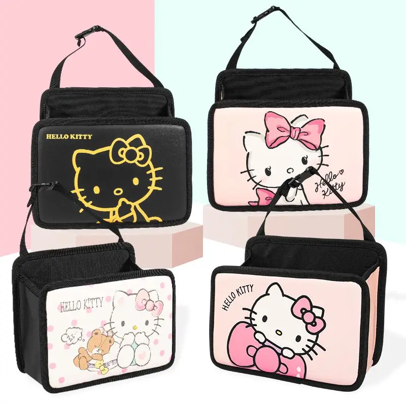 

Kawaii Sanrio Hello Kittys Car Seat Storage Bag Cartoon Car Storage Bag Foldable Seat Back Hanging Bag Car Storage Auto Parts