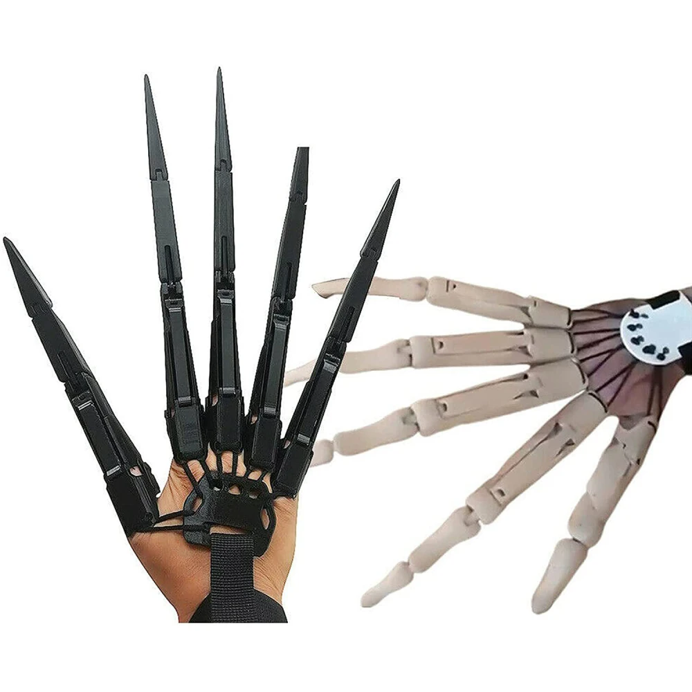 

A Pair Articulated Fingers Halloween Finger Gloves With Flexible Joint Halloween Decoration Party Dress Cosplay Costume Props