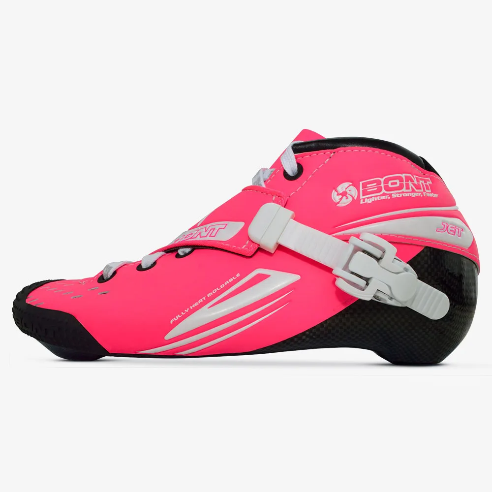 BONT Kids Jet 2PT 165mm Pink White Inline SKates Speed skates Carbon roller skates boot Road Skates Professional carbon skates