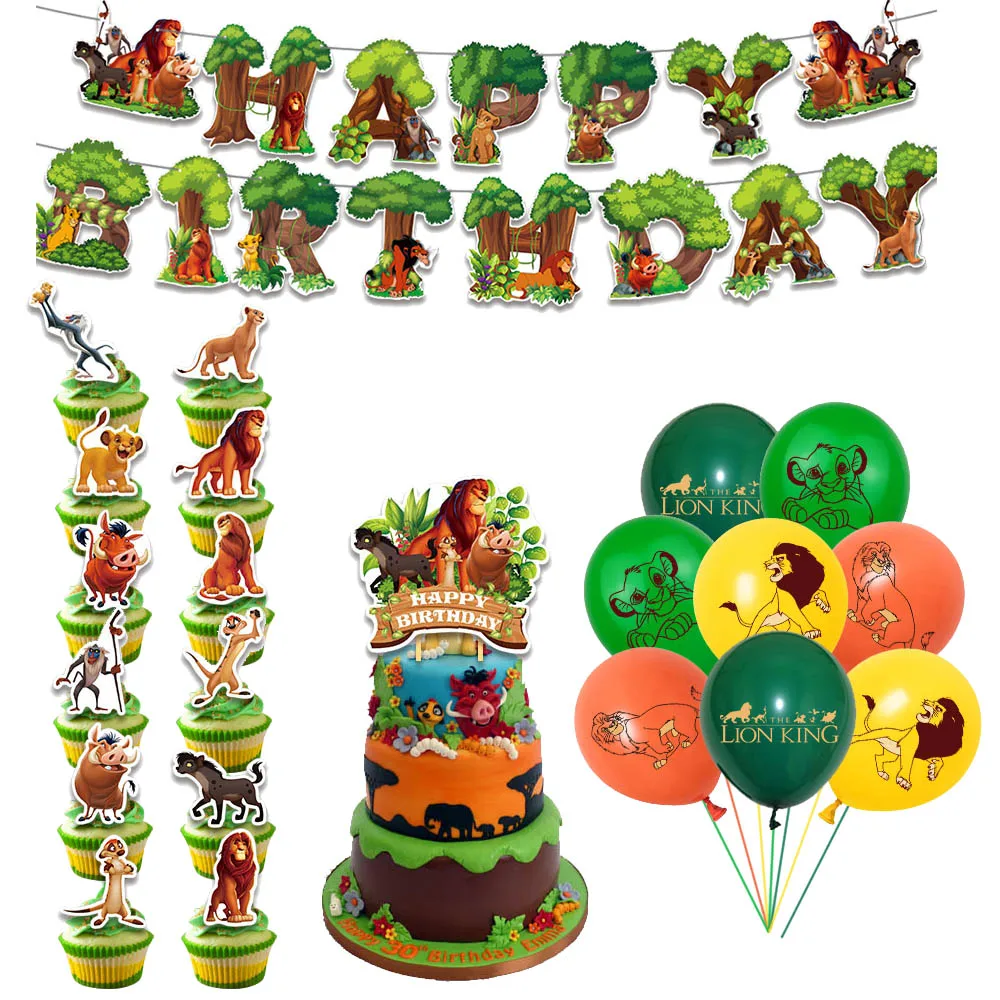 

Disney The Lion King Theme Party Decorations Cake Decoration Banner Latex Balloons Baby Shower Boys Favorite Gifts Kids Toys