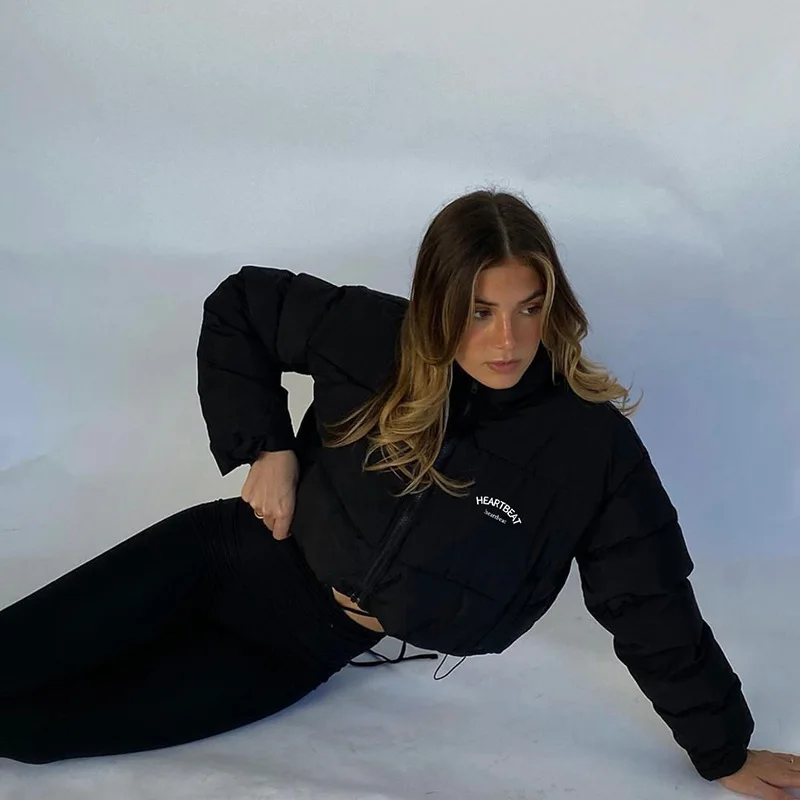 Women's New 2021 Autumn and Winter Fashion Stand-up Collar Zipper Pocket Casual Long-sleeved Jacket Warm Cotton Coat Women