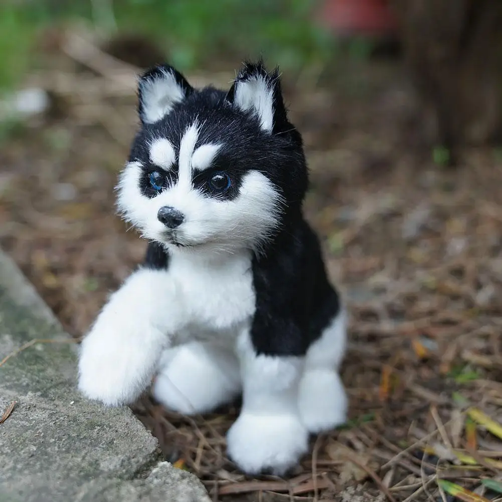 

1pc Handshake Husky Simulation Toy Animal Model Cute Husky Realistic Toy Plush Gift Pet Child Decoration Toy D4b4
