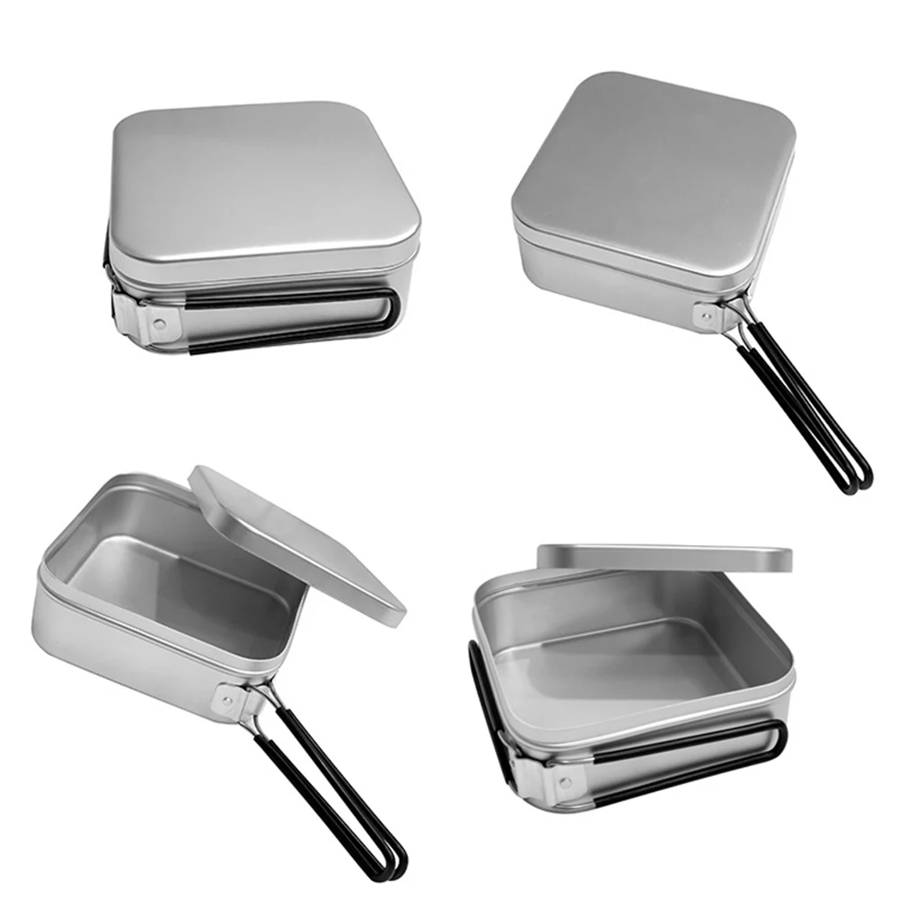 

Ланч-бокс из алюминиевого сплава, коробка из нержавеющей стали для пикника, наружный Ланч-бокс для путешествий, кемпинга, пищевой контейнер