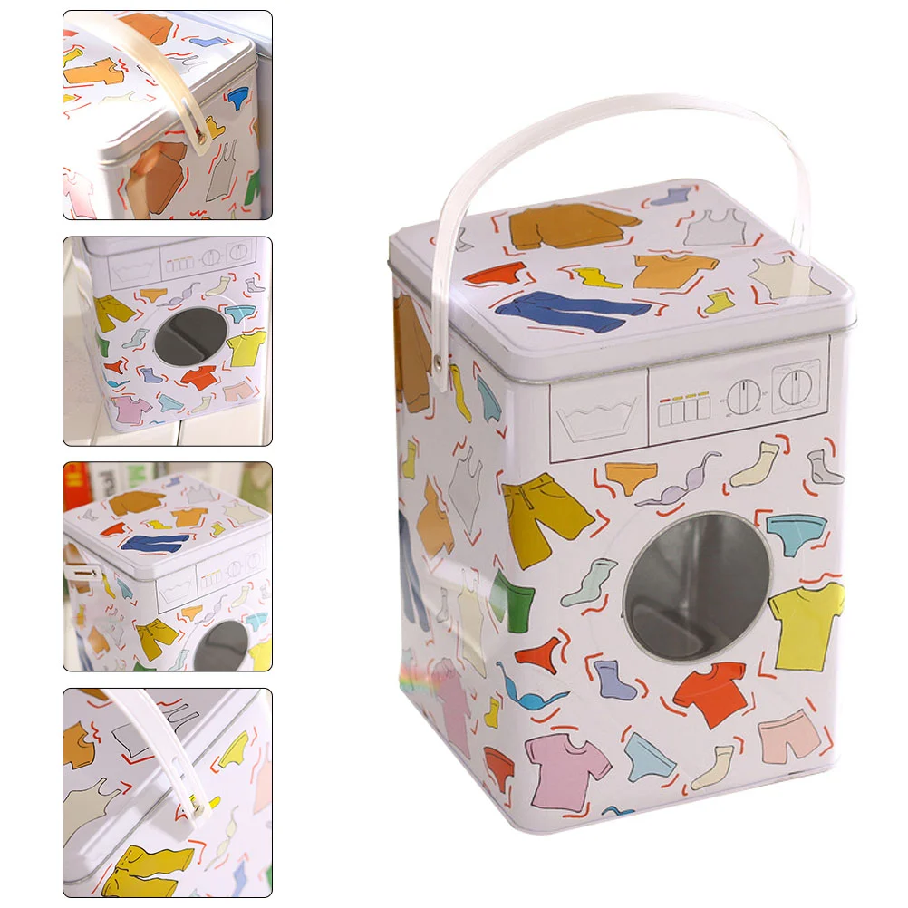 

Жестяной контейнер для хранения стирального порошка с ручкой, 1 шт.