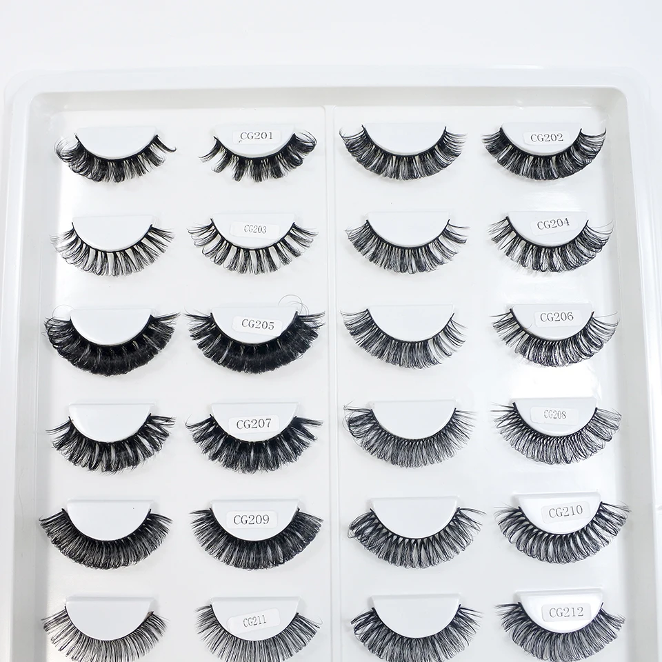 RED SIREN 10mm-18mm Fluffy Natural Long Faux Mink Russian Strip Lashes | False Eyelashes
