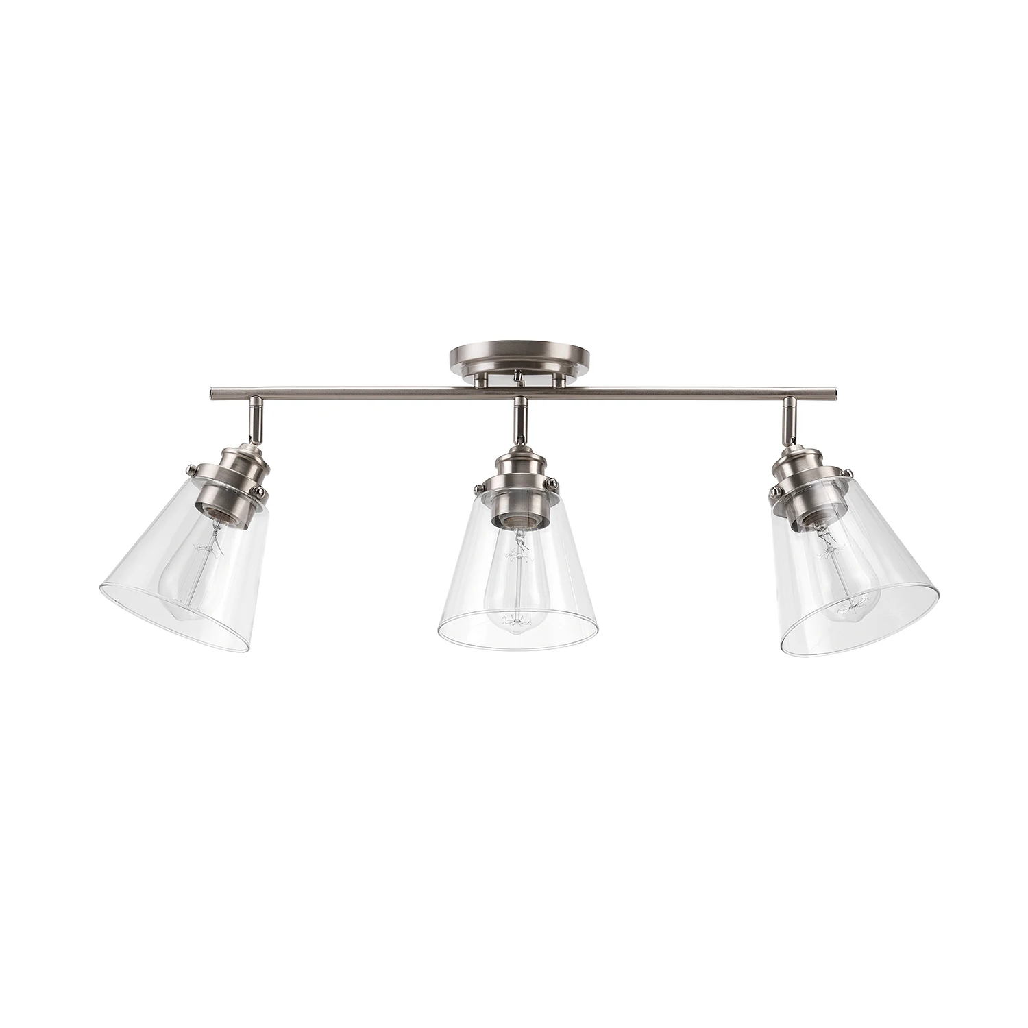 

5.03" 3 Light Brushed Nickel Pendant Head Fixed Track Lighting Set