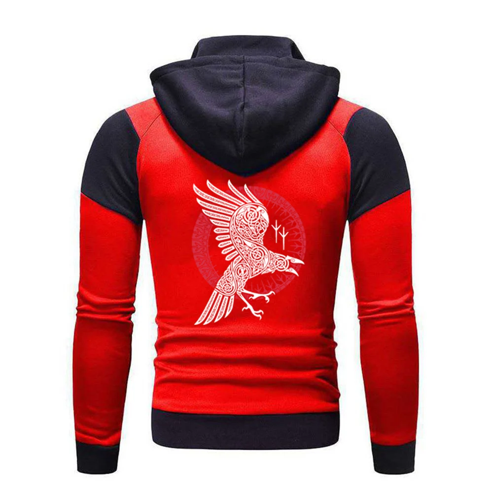 

2022 Spring Autumn Viking Legend Ragnar's Raven Cotton Zipper Hoody Fleece Hoodies Harajuku Male Coats Hooded Sweatshirts