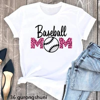 watercolor baseball mom print tshirts women leopard bow love t shirt femme mothers day gift female t shirt super mom tops