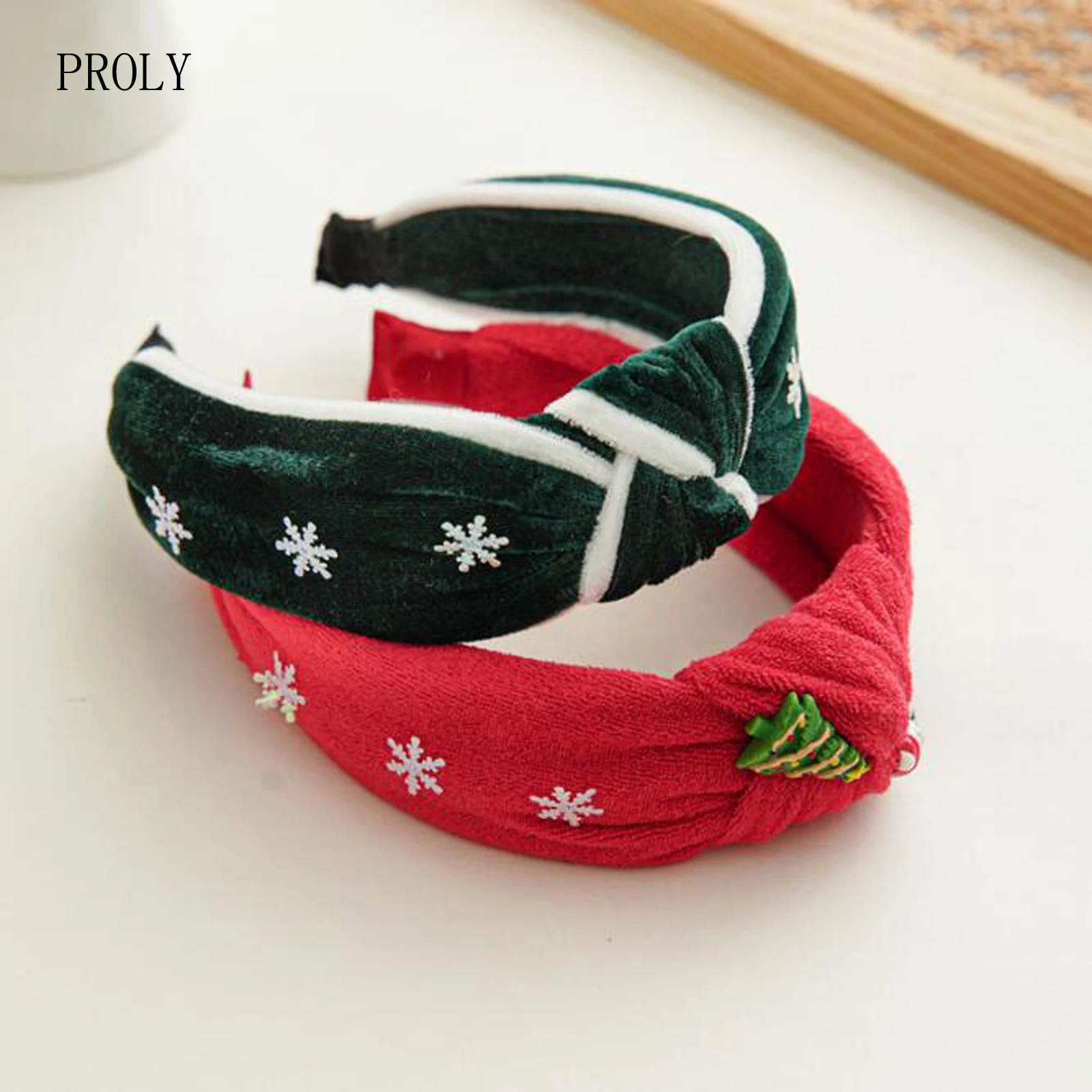 

PROLY New Fashion Hair Accessories Wide Side Christmas Gift Headband Casual Rhinestone Headwear Center Knot Hair Accessories