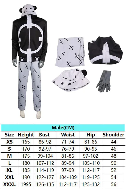 Костюм для косплея Bartholemew Kuma аниме пиратский костюм топ и штаны шапка Маскировка