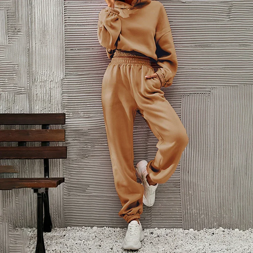 Брюки топ толстовка комплект полной длины с капюшоном светло-серый светло-желтый