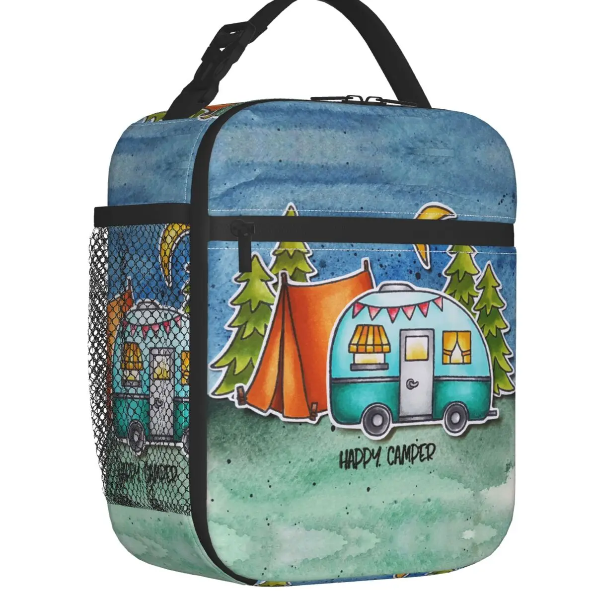 

Счастливый лагерь, теплоизолированные сумки для обеда, открытый природа, приключения, кемпинг, многоразовый контейнер для обеда для школы