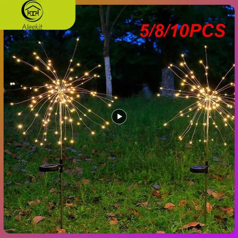 

5/8/10PCS Firefly Lamp Outdoor Waterproof Garden Home Lawn Solar Firework Light String Fairy Lighting Led Solar Outdoor Light
