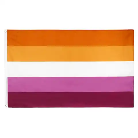 Флаг лесбийской гордости С закатом 90x150 см, яркий цветной двухслойный холщовый заголовок ЛГБТ, лета, закат гордости, флаг
