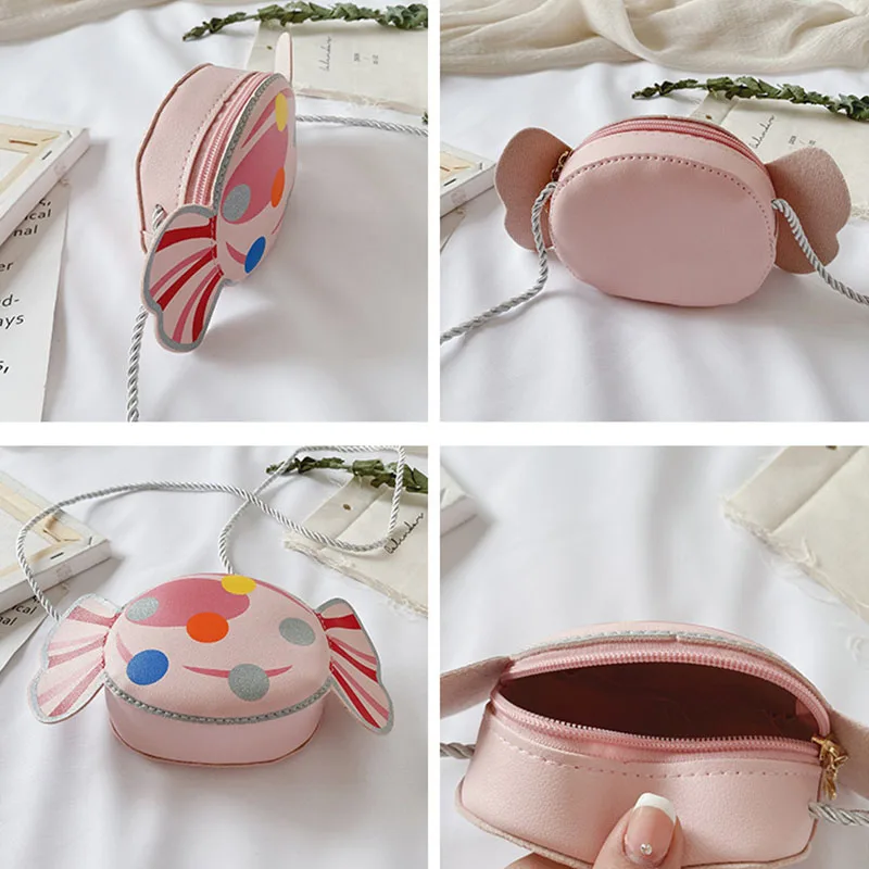 Cute Candy Girl Princess Messenger Bag Lovely Mini Handbags Pu Leather Coin Purse Chain Purses Kids Crossbody Shoulder