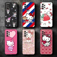 hello kitty takara tomy phone case for samsung galaxy s8 s8 plus s9 s9 plus s10 s10e s10 lite 5g plus liquid silicon black