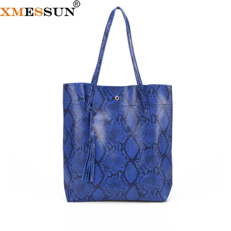 

XMESSUN New PU Leather Snake Pattern Shoulder Bag for Women Fashion Design High Quality Lady Large Capacity Shopping Tote K671