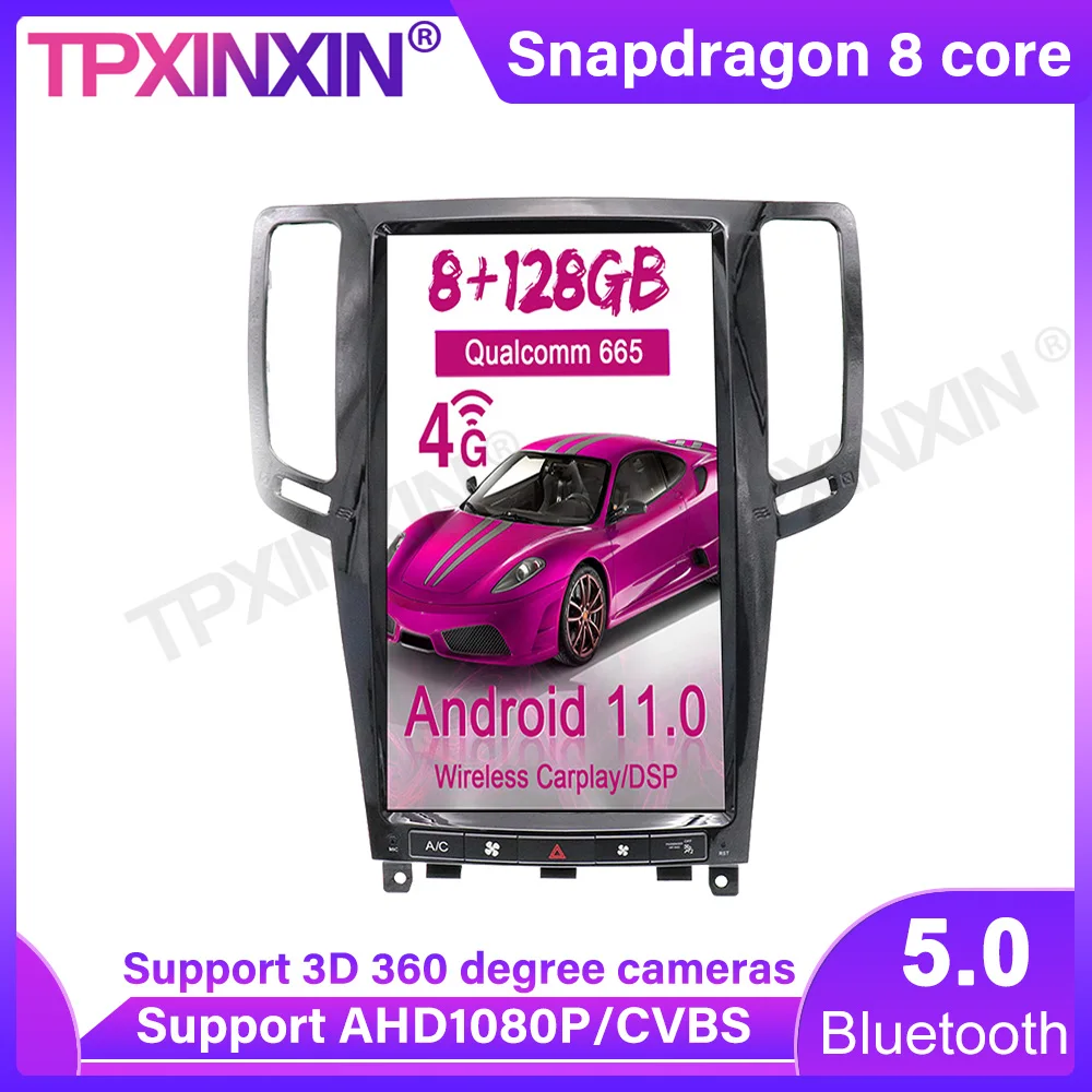 

128G Android 11 For Infiniti G25/Infiniti G37 Vertical Screen Car GPS Navigation Stereo Head Unit Multimedia Player Auto Radio