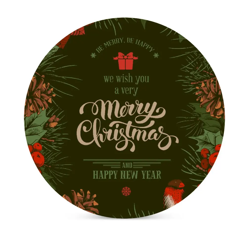 

6PCS Round Coasters Absorbent Ceramic With Cork Backing Cup Mat Pad For Drinks