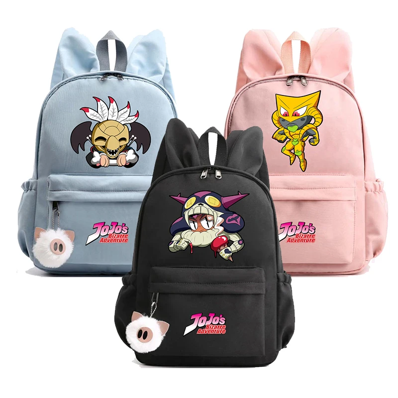 

Anime JoJo's Bizarre Adventure Student Schoolbag Cute Rabbit Ears Girl Cartoon Children Backpack Light weight Waterproof Bag