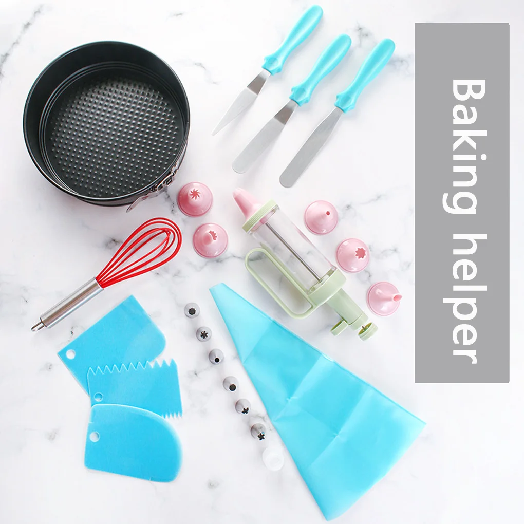 

Набор кондитерских насадок для торта, силиконовый венчик, скребок для крема из нержавеющей стали, поднос для выпечки, инструменты для украш...