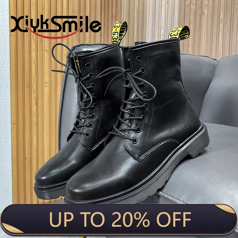 

Men's black high-top autumn British ins Hong Kong style handsome locomotive tooling Chelsea boots tide brand Martin boots