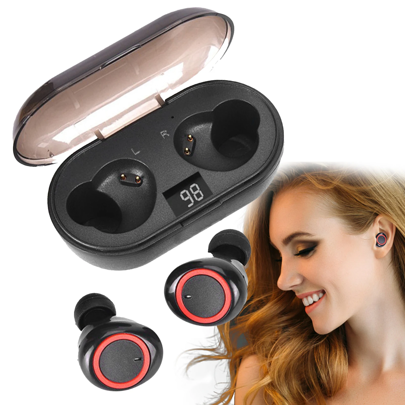 

Беспроводные наушники-вкладыши с цифровым дисплеем, наушники с цифровым дисплеем, беспроводные наушники-вкладыши со светодиодный ным дисп...