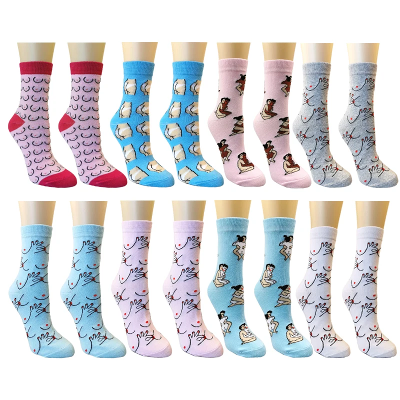 Korea Harajuku Style Creative Comfortable Breathable Funny Cotton Socks For Girls