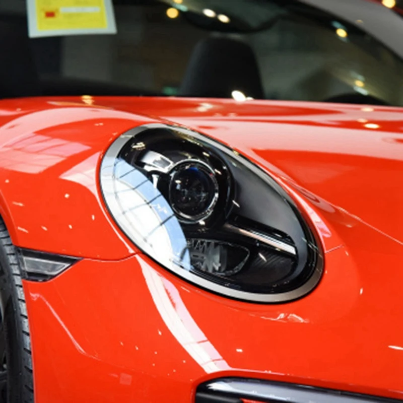 1 пара Прозрачный Абажур для автомобильных фар Porsche 911 991 2012-2018 с черными краями