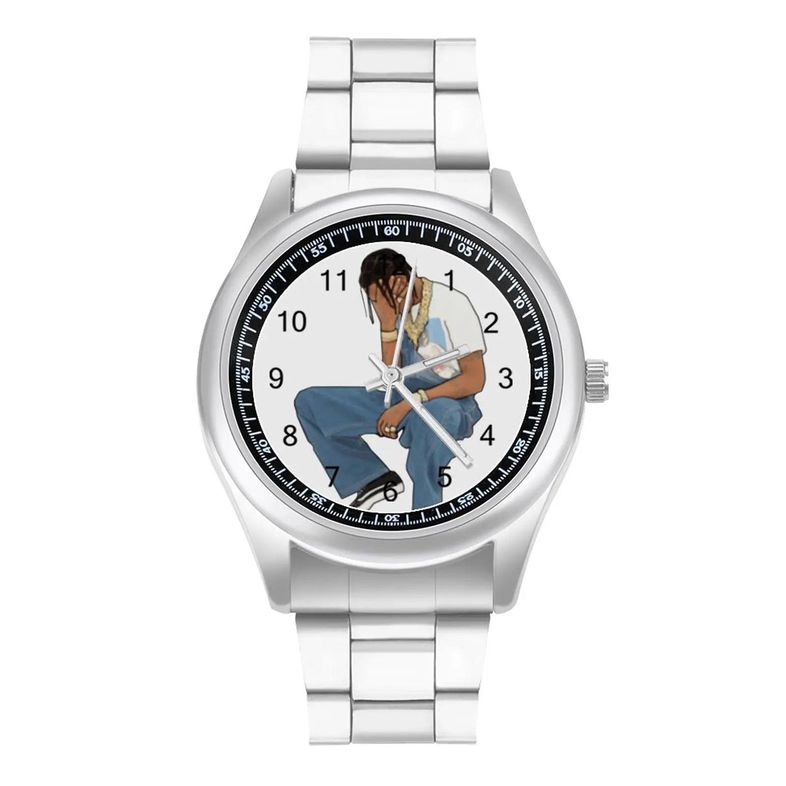 

Kanye West Fantasy Rapper Quartz Watch College Dropout Jesus King Photo Elastic Wrist Watch Stainless Fashion Office Wristwatch