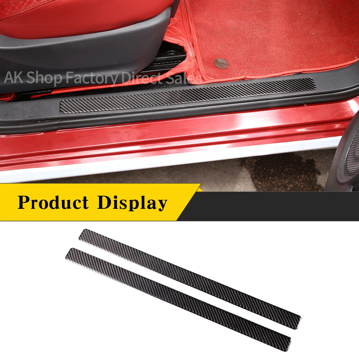 Мягкая наклейка на дверь из углеродного волокна для Fiat 500 2011-2019