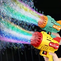 electric automatic bubble gun soap rocket bubbles machine kids portable outdoor party toy led light blower toys children gifts