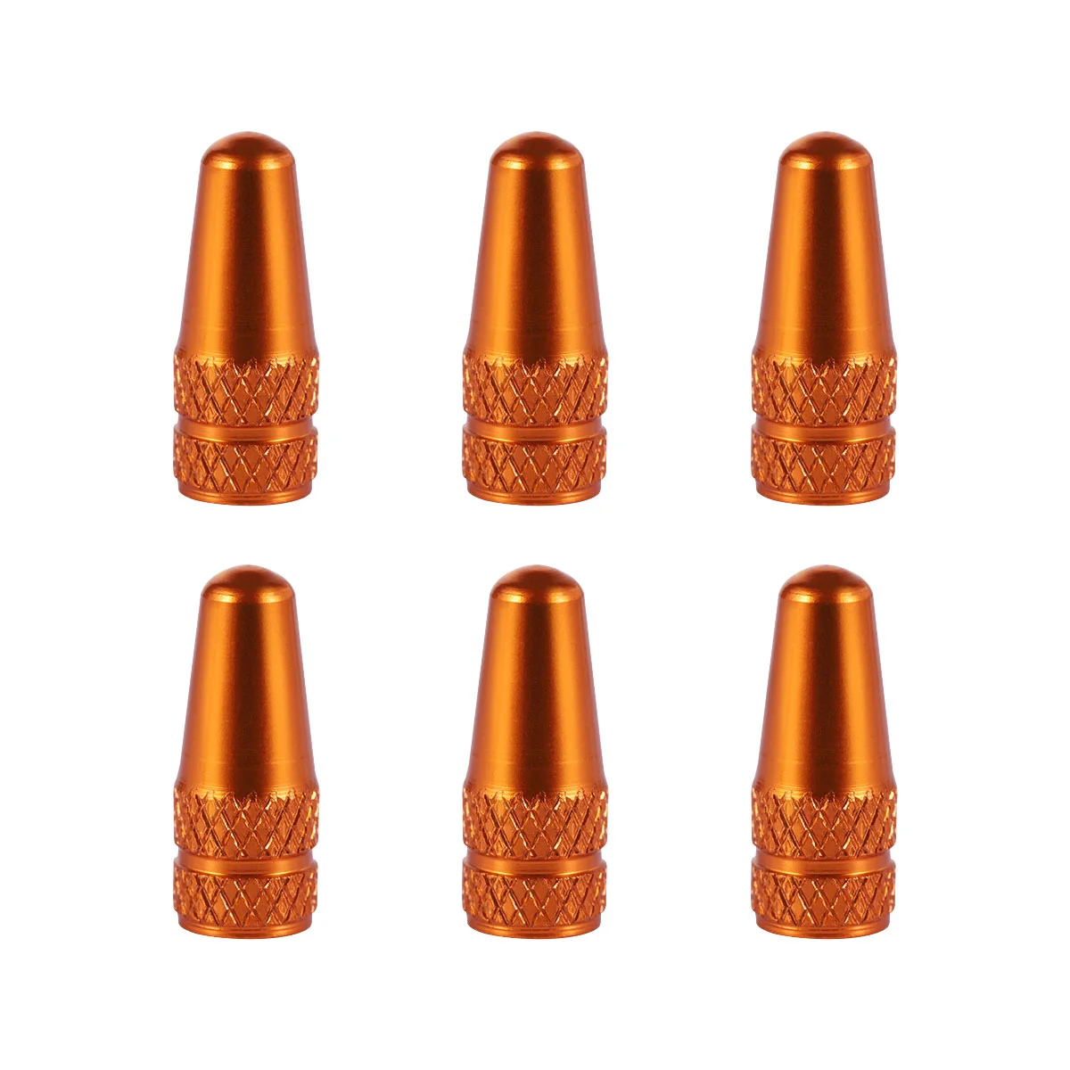 

VORCOOL 6 Pcs Aluminum Alloy French Caps for MTB Road Bike Mountain Bike Tyre Air Caps Dust Covers (Orange)