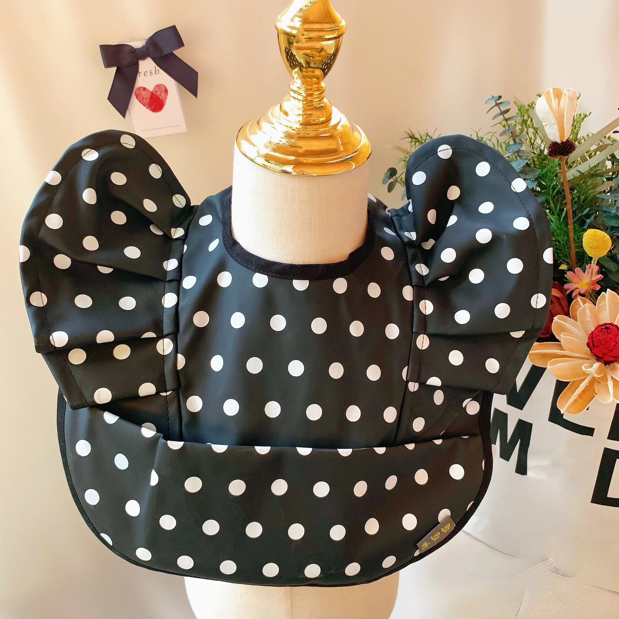 Детская сумка для еды с крыльями ангела в горошек водонепроницаемый слюнявчик