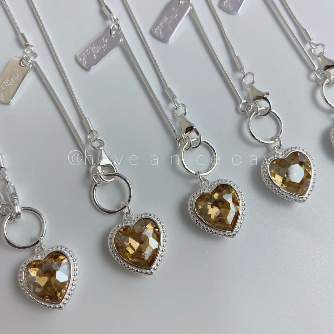 

S925 Sterling Silver Champagne Love Snake Bone Necklace Fashion Personality Niche All-match Pendant Necklace Luxury